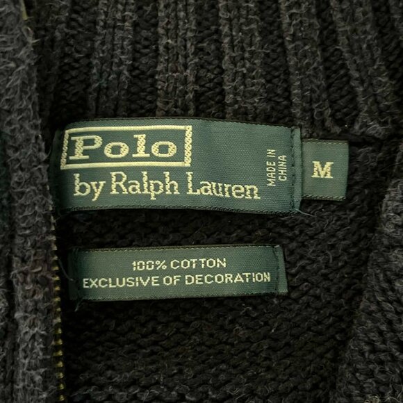 Polo Ralph Lauren Men's Quarter Zip Pullover Sweater size Medium Navy - Picture 4 of 4
